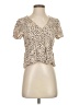 Urban Romantics 100% Rayon Animal Print Tan Short Sleeve Top Size S - photo 1