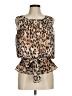 St. John 100% Silk Animal Print Brown Sleeveless Silk Top Size 8 - photo 1