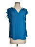Fun2Fun 100% Polyester Blue Short Sleeve Blouse Size S - photo 1