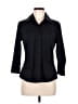 Old Navy Black 3/4 Sleeve Button-Down Shirt Size M - photo 1