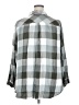 Terra & Sky 100% Viscose Checkered-gingham Gray 3/4 Sleeve Button-Down Shirt Size 2X - photo 2