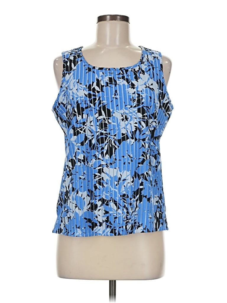 Pre-owned Kasper Sleeveless Blouse In Blue