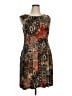 Connected Apparel Paisley Aztec Or Tribal Print Multi Color Brown Cocktail Dress Size 14 - photo 1