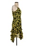Parker 100% Polyester Print Yellow Cocktail Dress Size S - photo 4