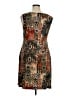 Connected Apparel Paisley Aztec Or Tribal Print Multi Color Brown Cocktail Dress Size 14 - photo 2