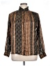 Yves St. Clair 100% Polyester Paisley Brown Long Sleeve Blouse Size 14 - photo 1