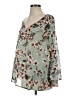 Pink Blush 100% Polyester Green 3/4 Sleeve Blouse Size S - photo 1