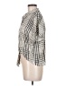 Nine West Checkered-gingham Gray Short Sleeve Blouse Size M - photo 5