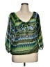 Cato 100% Polyester Green 3/4 Sleeve Blouse Size XL - photo 1