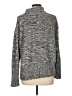 Forte 100% Cotton Metallic Black Gray Turtleneck Sweater Size L - photo 2