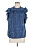 Unbranded 100% Polyester Blue Short Sleeve Blouse Size M - photo 1