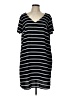 Apt. 9 100% Polyester Stripes Black Casual Dress Size L - photo 1