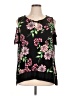 Rafaella Floral Black Short Sleeve Blouse Size XL - photo 1