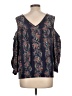 Ruff Hewn 100% Cotton Blue 3/4 Sleeve Blouse Size L - photo 2