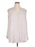 Torrid Gray Sleeveless Button-Down Shirt Size 1X Plus (1) - photo 1