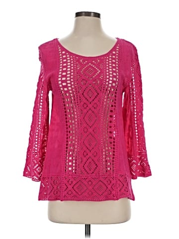 Blue Tassel 3/4 Sleeve Blouse (view 1)