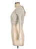 Audrey 3+1 100% Cotton Ivory Silver Long Sleeve Top Size M - photo 5