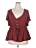 Torrid 100% Rayon Burgundy Short Sleeve Top Size 3X Plus (3) - photo 1