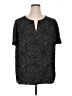 Pleione 100% Polyester Black Short Sleeve Blouse Size 1X - photo 1