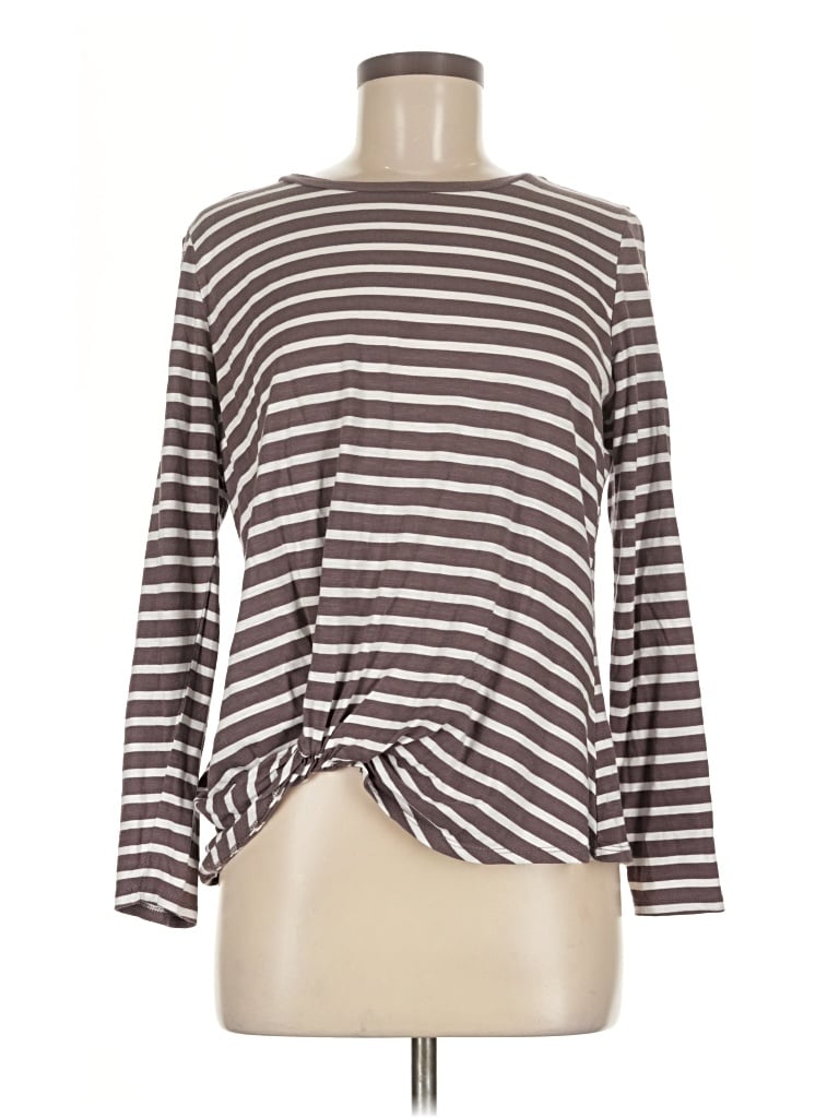 Pre-owned 24/7 Maurices Long Sleeve T-shirt In Brown