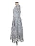 Self-Portrait 100% Polyester Gray Blue Cocktail Dress Size 4 - photo 5