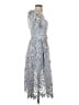 Self-Portrait 100% Polyester Gray Blue Cocktail Dress Size 4 - photo 4
