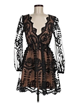 long sleeve lace fall dress ASTR the Label Long Sleeve Lace A-Line Maxi Dress in Midnight Charcoal at Nordstrom, Size X-Small main image 0