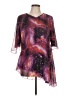 Jerry T 100% Polyester Stars Purple 3/4 Sleeve Blouse Size L - photo 1
