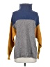 Free People Color Block Gray Turtleneck Sweater Size XS - photo 1