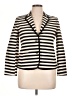 Ann Taylor LOFT 100% Acetate Stripes Ivory Blazer Size 14 Petite - photo 1