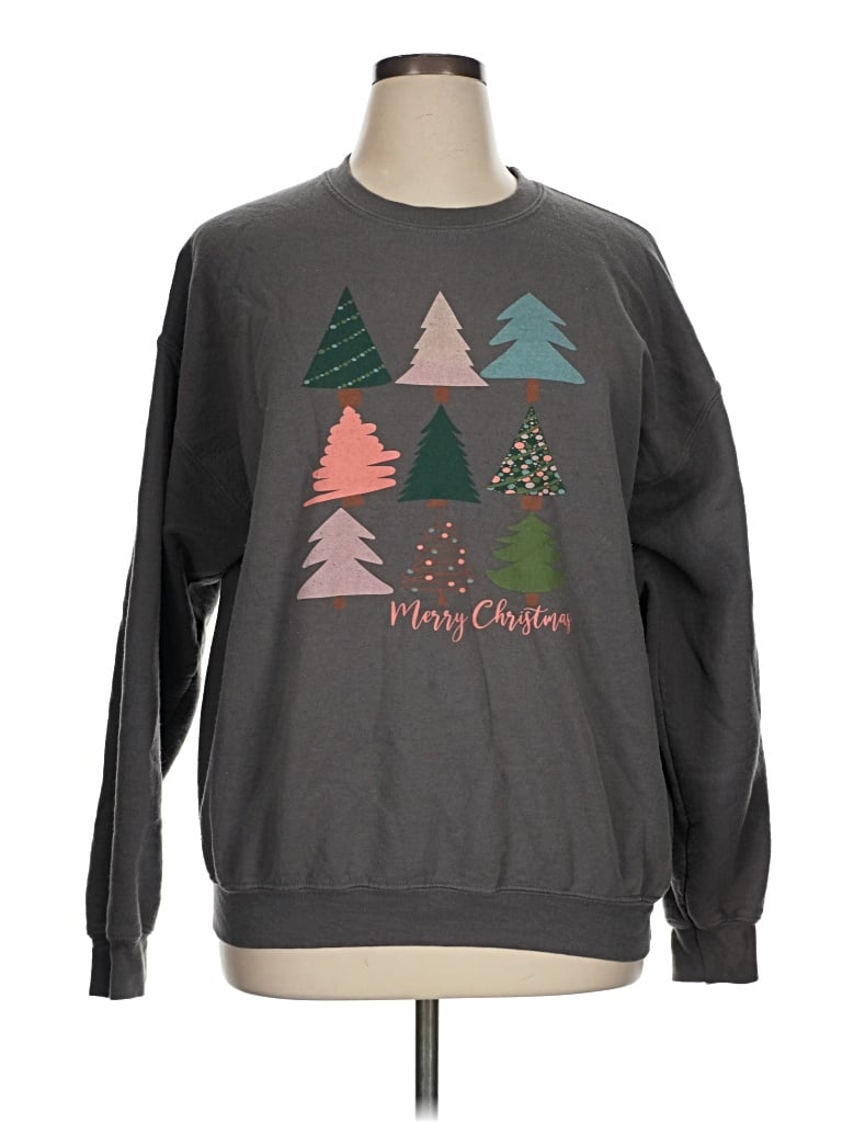 Pre-owned Gildan Sweatshirt In Gray