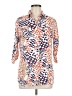CAbi 100% Rayon Animal Print Orange 3/4 Sleeve Button-Down Shirt Size M - photo 1