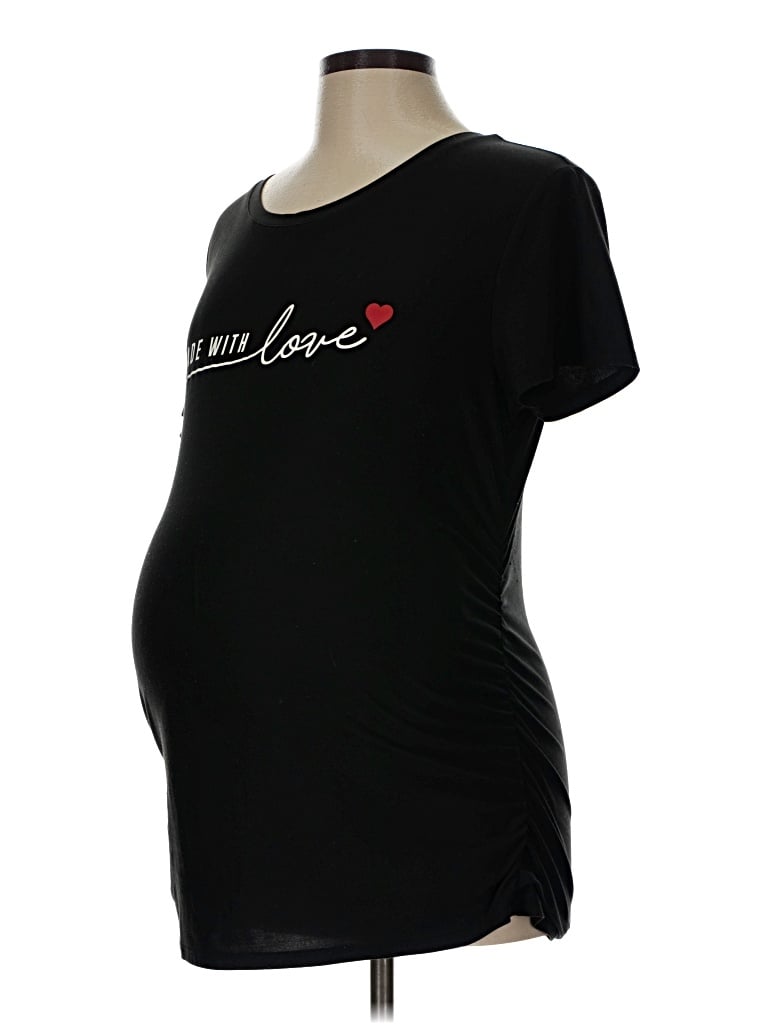 Pre-owned Time And Tru Short Sleeve T-shirt In Black