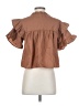 Day + Moon Brown Short Sleeve Blouse Size S - photo 2