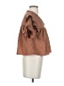 Day + Moon Brown Short Sleeve Blouse Size S - photo 4