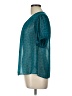 CAbi 100% Polyester Teal Short Sleeve Blouse Size L - photo 5