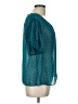 CAbi 100% Polyester Teal Short Sleeve Blouse Size L - photo 4