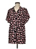 CAbi 100% Polyester Floral Black Short Sleeve Blouse Size M - photo 1
