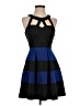 Crystal Doll Color Block Blue Cocktail Dress Size 5 - photo 1