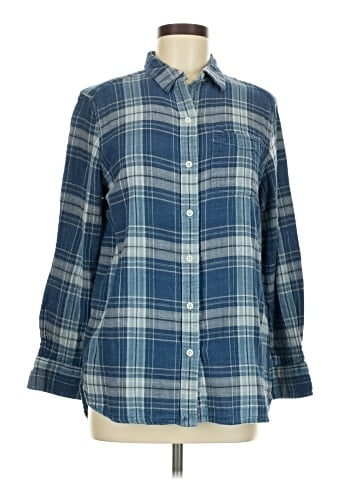 Lauren Jeans Co. 3/4 Sleeve Button-Down Shirt (view 1)