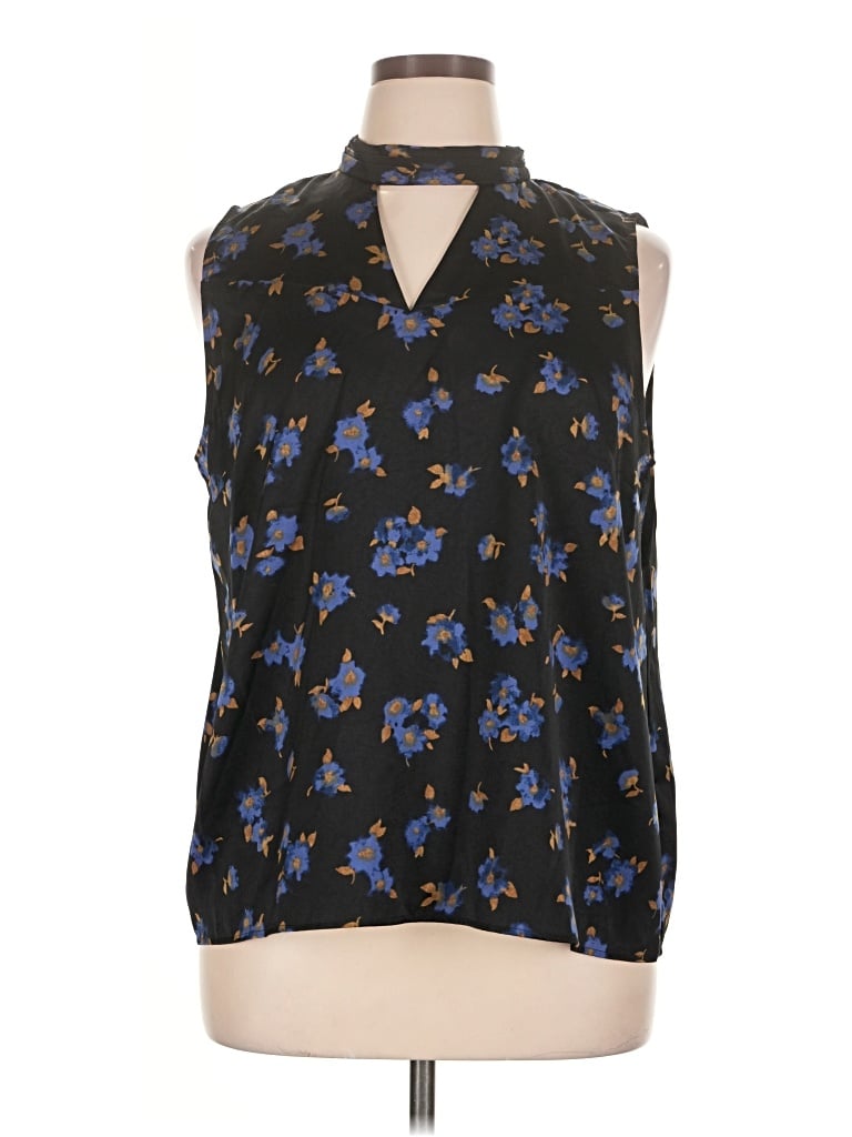Pre-owned Halogen Sleeveless Blouse In Black