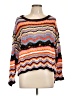 Unbranded 100% Polyester Chevron-herringbone Orange Pullover Sweater Size L (estimated) - photo 1