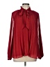 Zara 100% Polyester Burgundy Long Sleeve Blouse Size L - photo 1