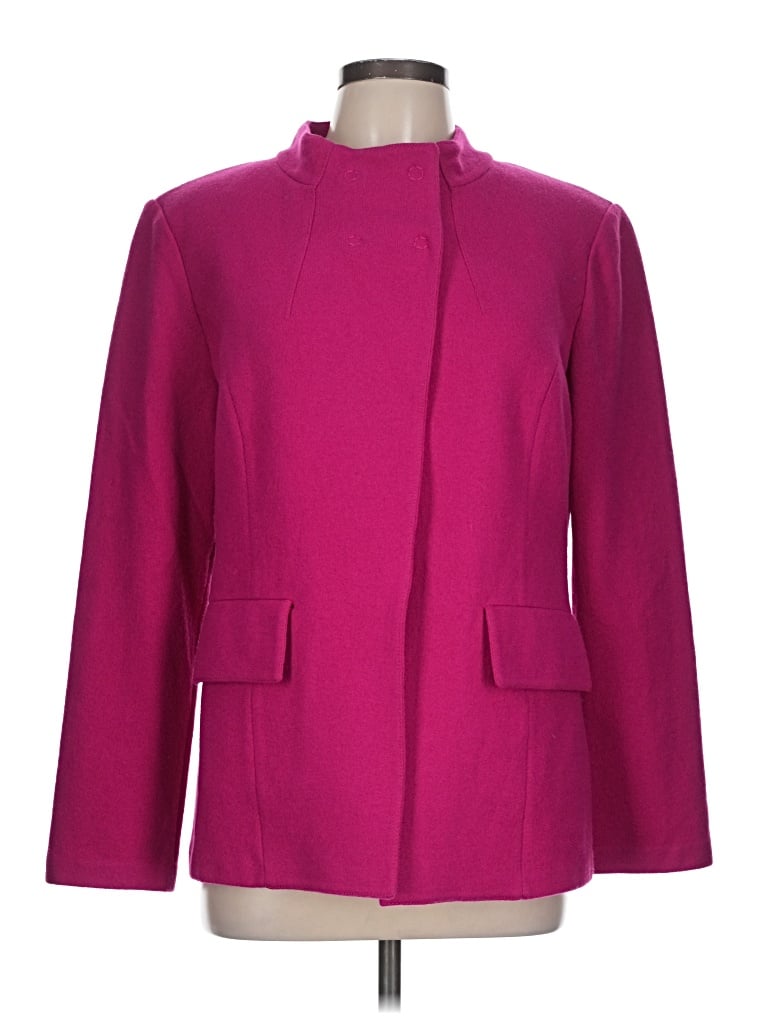 Pre-owned St John Wool Coat In Pink