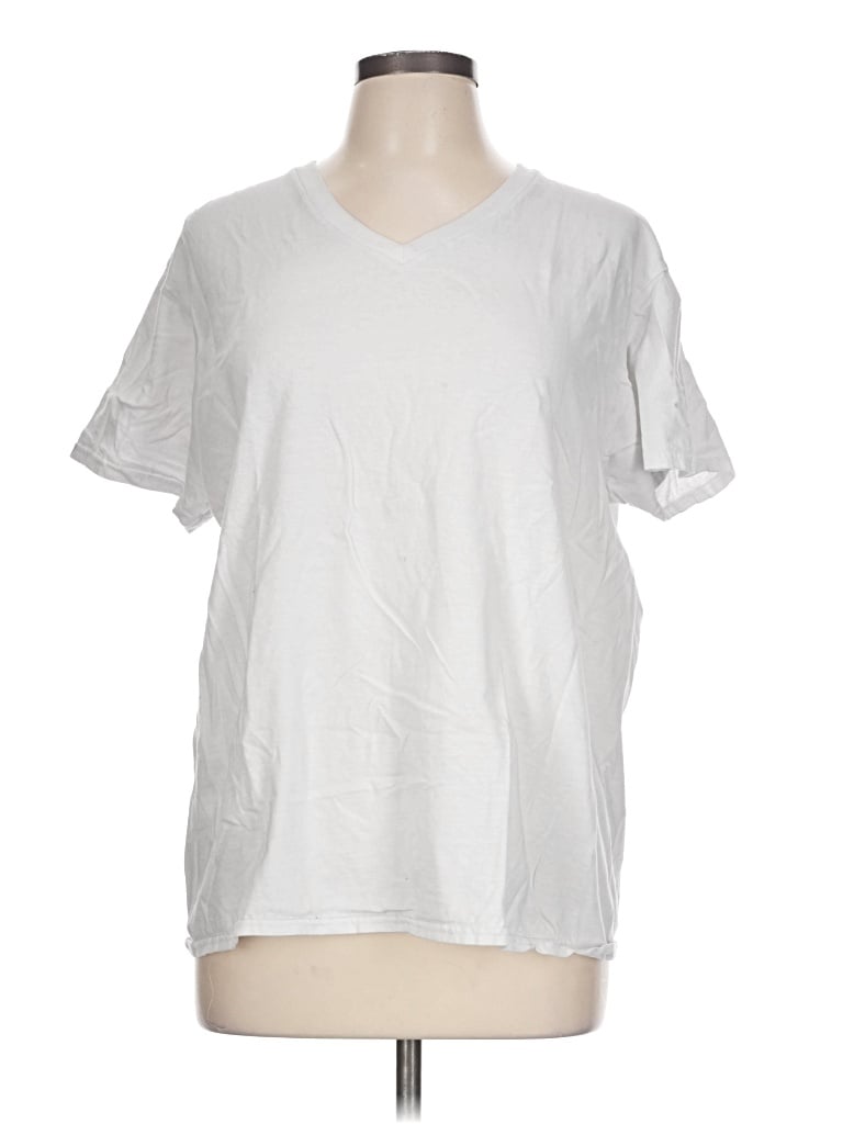 Pre-owned Gildan Short Sleeve T-shirt In Silver