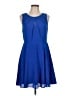 Express 100% Polyester Solid Blue Casual Dress Size 12 - photo 1