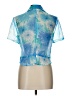 Studio 1 100% Polyester Tropical Blue Short Sleeve Blouse Size 10 Petite - photo 2