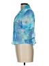 Studio 1 100% Polyester Tropical Blue Short Sleeve Blouse Size 10 Petite - photo 5