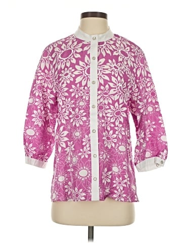 Bob Mackie 3/4 Sleeve Button-Down Shirt (view 1)