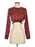 Zara 100% Polyester Red Black Long Sleeve Blouse Size S - photo 1